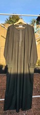 Men's Khaki Green Jubba Thobe Islamic Size S,M,L and XL