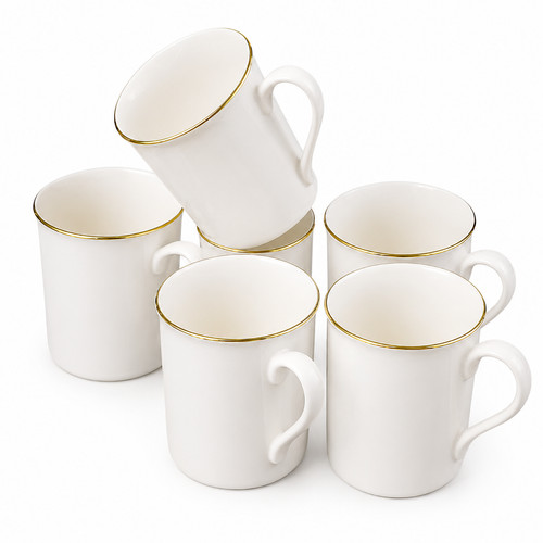 Set bone china - 6, gold