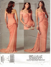 FF 8-12 Strapless Evening Dress & Detachable Shrug Sewing Pattern Vogue 2890