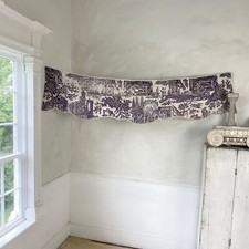 Antique purple toile valance