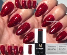 BLUESKY GEL NAIL POLISH RED FLAME GLITTER CHRISTMAS KS4010 UV LED SOAK OFF
