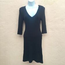 Vintage Jane Norman Black Ribbed Jumper Dress approx. size 8