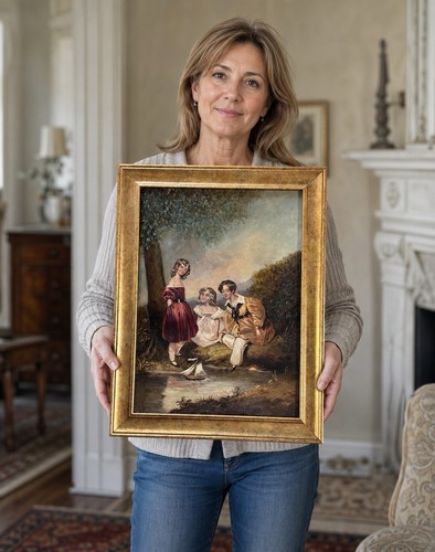 Antique 19th century oil - century,