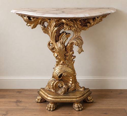 Rococo marble top - rococo, console