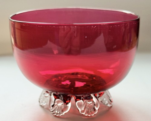 Antique cranberry glass footed - antique,