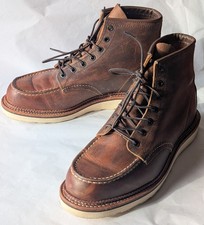 Red Wing Shoes Classic Moc Toe Boots 1907 Copper Rough & Tough UK 7.5 US 8.5