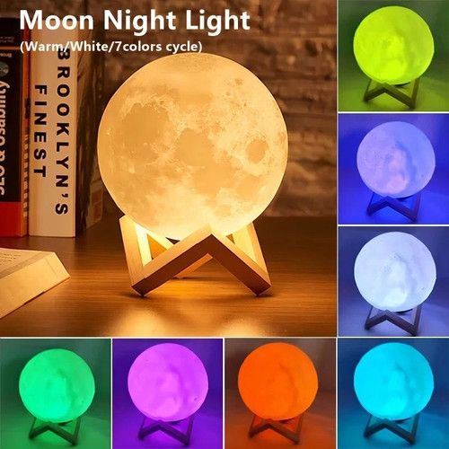Moon lamp night light rgb - 3d,