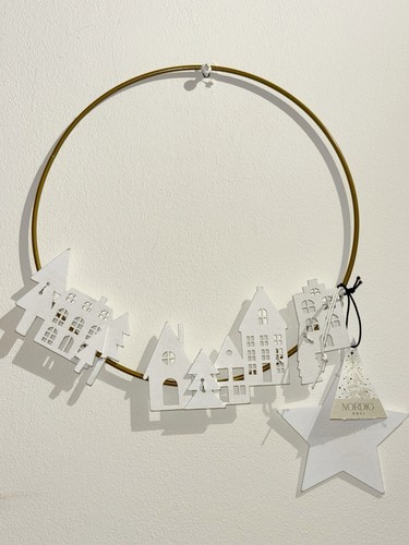 Nordic noel christmas wreath - nordic,