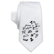 'Maths Symbols' White Tie /