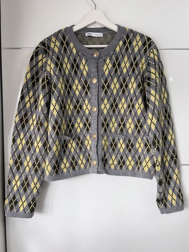 Zara yellow grey knitted wool - zara,