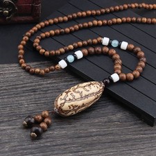 Long Mala Necklace Wood Bead