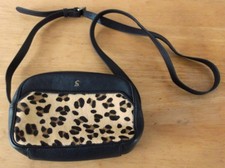 Joules Ladies Black Crossbody Leopard Bag