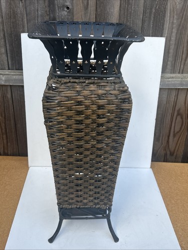 Vintage woven willow metal - willow,