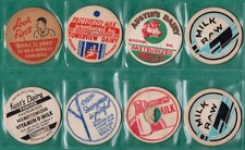 Small Collection Of 8 Milk Bottle Tops - Probably American Origin - c1950