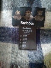 Barbour Men's Scarf 100%wool Made In England Blue Check