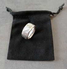 Emporio Armani Ring Solid 925 Sterling Silver Mens, Eagle, UK Ring Size S 1/2