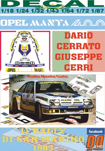 Decal opel manta 400 cerrato - decal, d.cerrato
