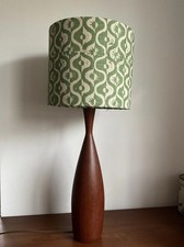 mid century teak wood danish Style tall Elegant bottle Shape Table lamp base