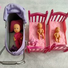 RARE  VINTAGE   BABIES    SIMBA  DOLLS      PRAM-STROLLER  BEDS   