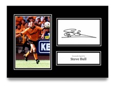 Steve Bull Hand Signed A4 Photo Autograph Wolves Gift Memorabilia Display + COA