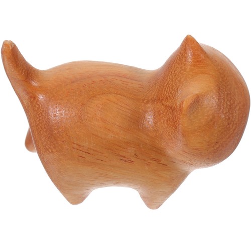 Wood cat statue small - wood,