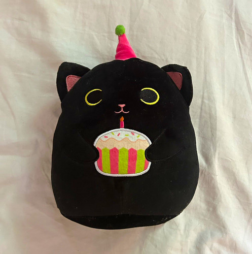 Black birthday cat - black,