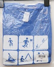 Gildan cotton blue T shirt explorer size medium brand new LOT C