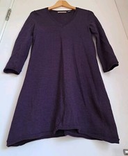 Uniqlo Merino Jumper Dress Size XS 100% Merino Wool Purple Knitted Winter