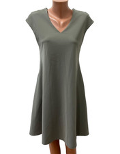 SARAH PACINI size 1 - S / M Midi Calf Length Dress Beige Stretch Sleeveless