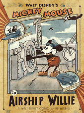 Walt Disney's Mickey Mouse Airship Willie retro metal plaques signs poster image