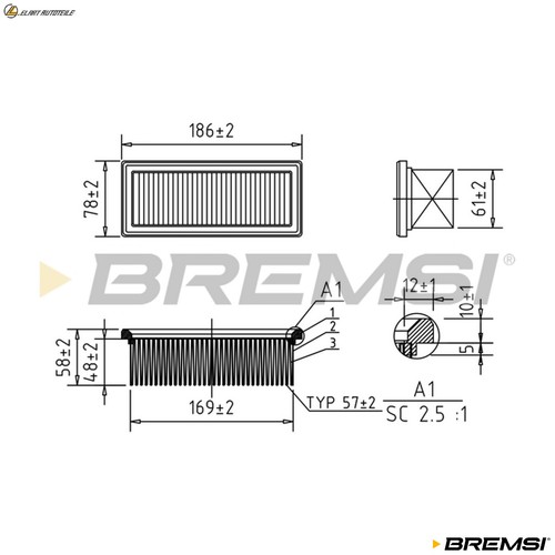 Air filter fa1155 for renault - filter,