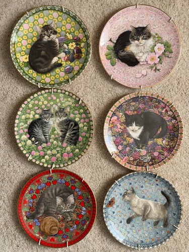 Lesley ann ivory cat plates - lesley,