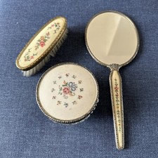 Vintage Vanity Set Petit Point