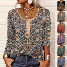 Plus Size Women Floral Boho