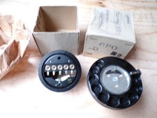 VINTAGE BLACK G.P.O. TELEPHONE DIAL & BOXED TELEPHONE PART