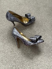 Ted Baker Silver Bow Heels UK Size 3