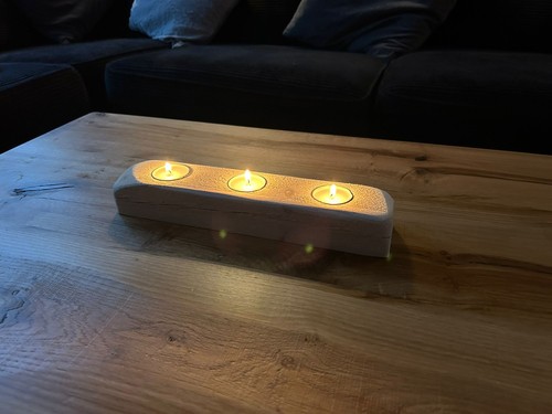 Wooden tea light candle - wooden,