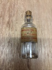 Vintage Glass Bottle Of Carbolic Oil Pharmacy Collectible 