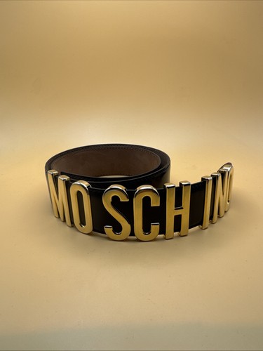Moschino black leather gold - moschino,