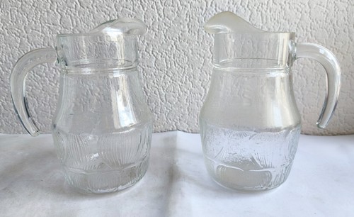 Vintage glass water jug set - jug,