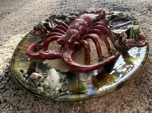 Vintage majolica palissy ware - majolica,