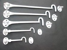 WHITE Cast Iron Cabin Hook and
