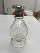 ANTIQUE HALLMARKED SILVER MOUNTED GLASS HOLY WATER / OIL BOTTLE COMMUNION