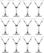 12x Crystal 300ml Large Martini Glasses,Long Stem Cocktail Party Drinking Glass