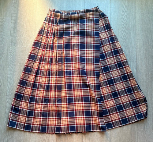 Vintage plaid tartan pleated - vintage,