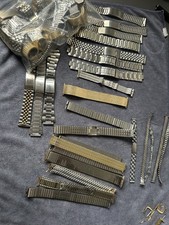 Watch strap Job lot 40/50 steel straps including nsa/speidel/excalibur/fixoflex 