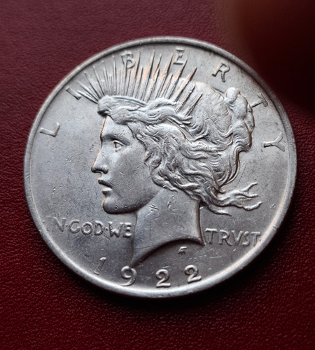 1922 silver peace dollar - silver, us