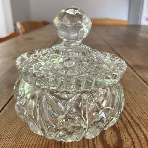 Vintage glass trinket storage - vintage,