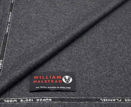 Grey flannel wool fabric - wool,