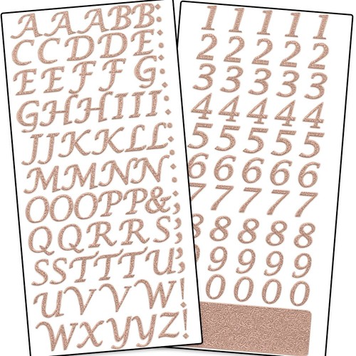 Letter number stickers set - letter, &